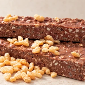 Turrón artesanal de chocolate crujiente y arroz inflado
