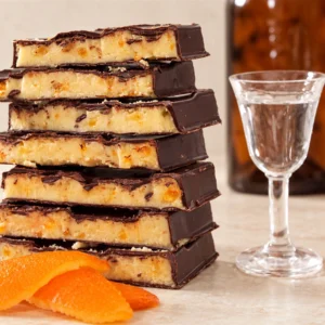 Turrón artesanal trufado de licor y naranja confitada